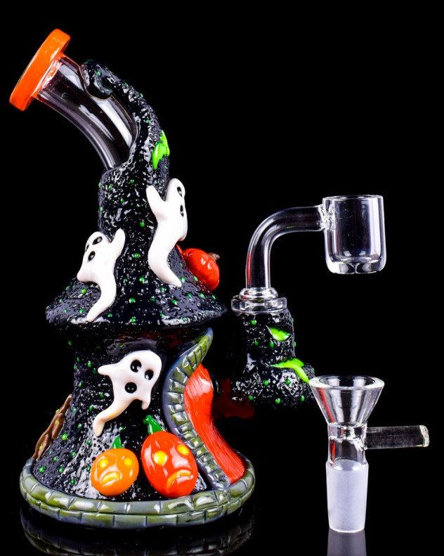17.8 cm Halloween Haunted House Glow-in-the-Dark Beaker Bong/Dab Rig 17.8 cm Halloween Haunted House Glow-in-the-Dark Beaker Bong/Dab Rig