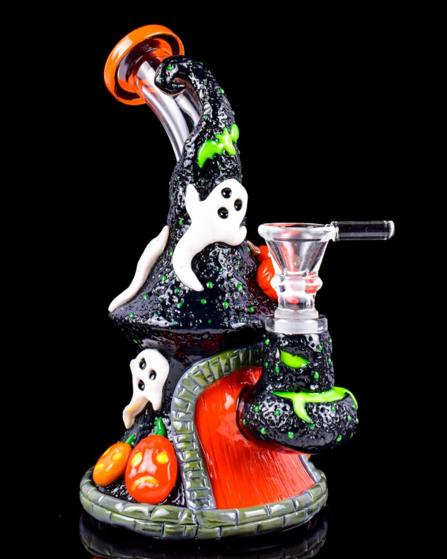 17.8 cm Halloween Haunted House Glow-in-the-Dark Beaker Bong/Dab Rig 17.8 cm Halloween Haunted House Glow-in-the-Dark Beaker Bong/Dab Rig