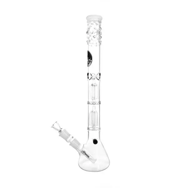 58 cm Beaker Double Perc Glasbong – 5 mm Glasstärke, 29.2 mm Gelenk, Kickloch, 5-Arm Percolator 58 cm Beaker Double Perc Glasbong – 5 mm Glasstärke, 29.2 mm Gelenk, Kickloch, 5-Arm Percolator
