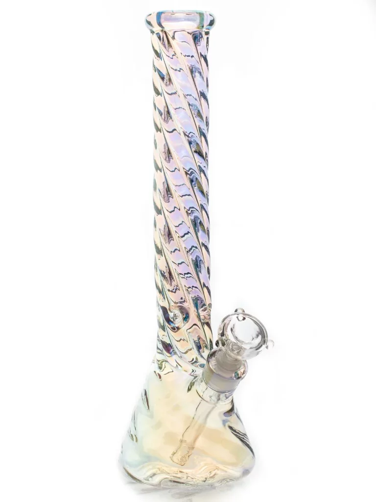 Beaker Bong 40 cm, Dickes Borosilikatglas, Twisted Design, Eisfalle Beaker Bong 40 cm, Dickes Borosilikatglas, Twisted Design, Eisfalle
