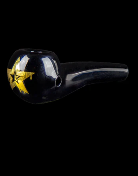 Surrender Taster Spoon Pfeife – 3“/Schwarzes Glas mit Goldakzenten Surrender Taster Spoon Pfeife – 3“Schwarzes Glas mit Goldakzenten