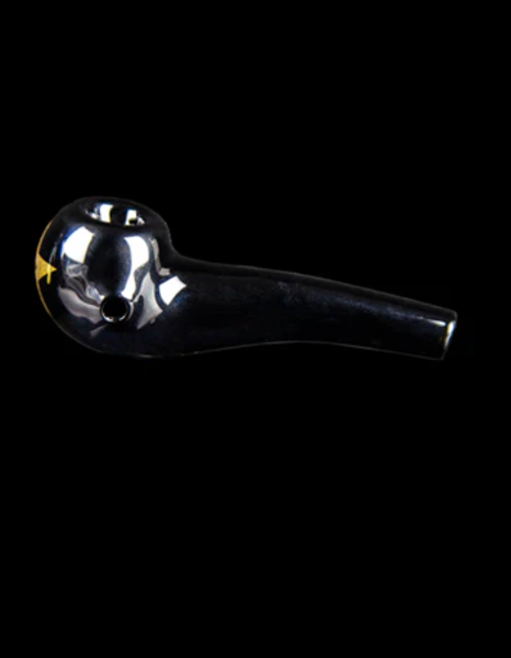 Surrender Taster Spoon Pfeife – 3“/Schwarzes Glas mit Goldakzenten Surrender Taster Spoon Pfeife – 3“Schwarzes Glas mit Goldakzenten