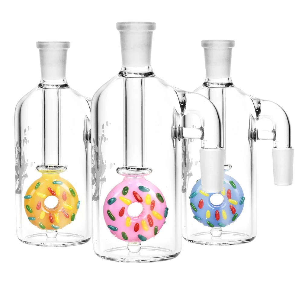 Aschefänger 14mm mit Donut Perc – 45° & 90° Winkel Aschefänger 14mm mit Donut Perc – 45° & 90° Winkel