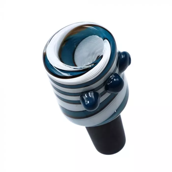 Bong Kopf mit Farbigen Streifen und Glasperlen – Anpasbare Farben & Größen Bong Kopf mit Farbigen Streifen und Glasperlen – Anpasbare Farben & Größen