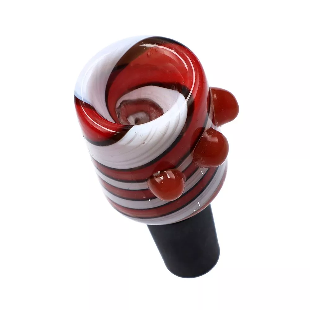 Bong Kopf mit Farbigen Streifen und Glasperlen – Anpasbare Farben & Größen Bong Kopf mit Farbigen Streifen und Glasperlen – Anpasbare Farben & Größen