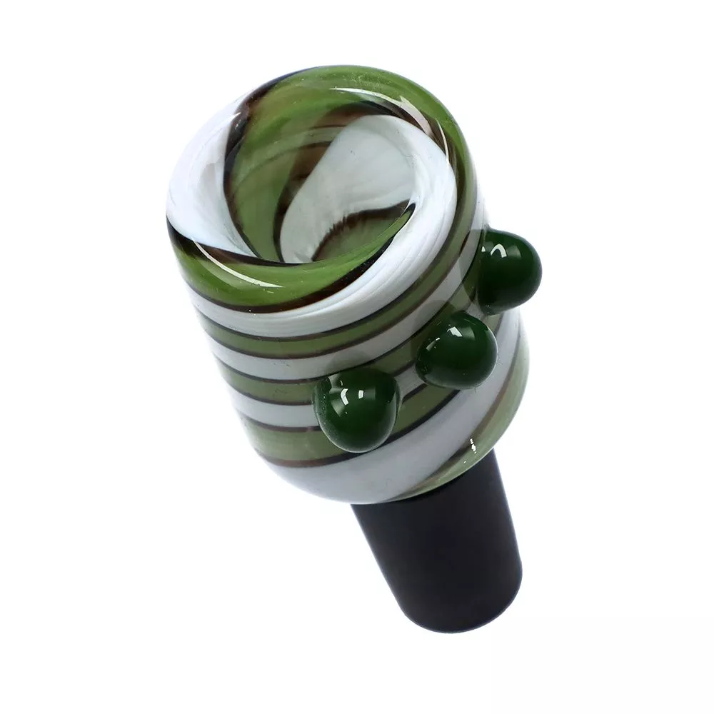 Bong Kopf mit Farbigen Streifen und Glasperlen – Anpasbare Farben & Größen Bong Kopf mit Farbigen Streifen und Glasperlen – Anpasbare Farben & Größen