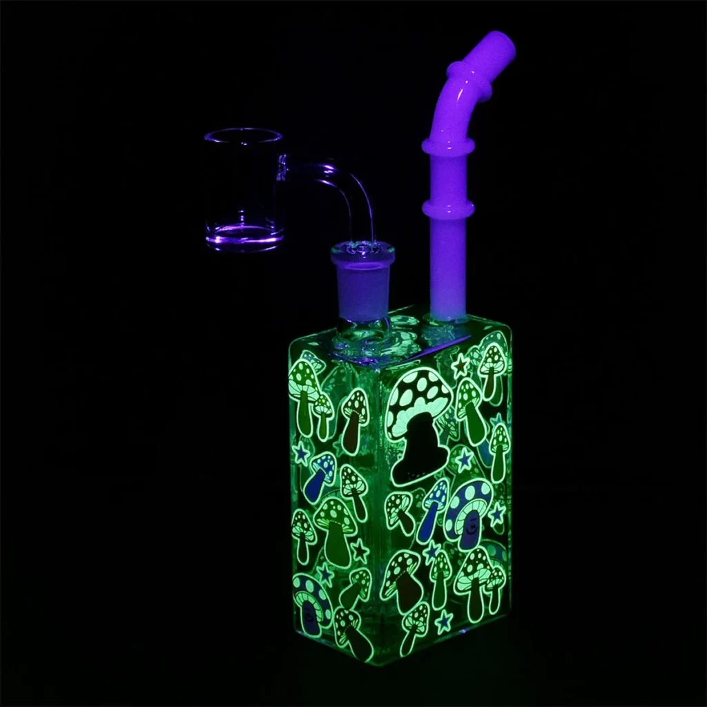 19.1 cm Hoch und Robustes Mushroom Juice Box Design Dab Rig Glow Mushroom Juice Box Dab Rig – Einzigartiges Design