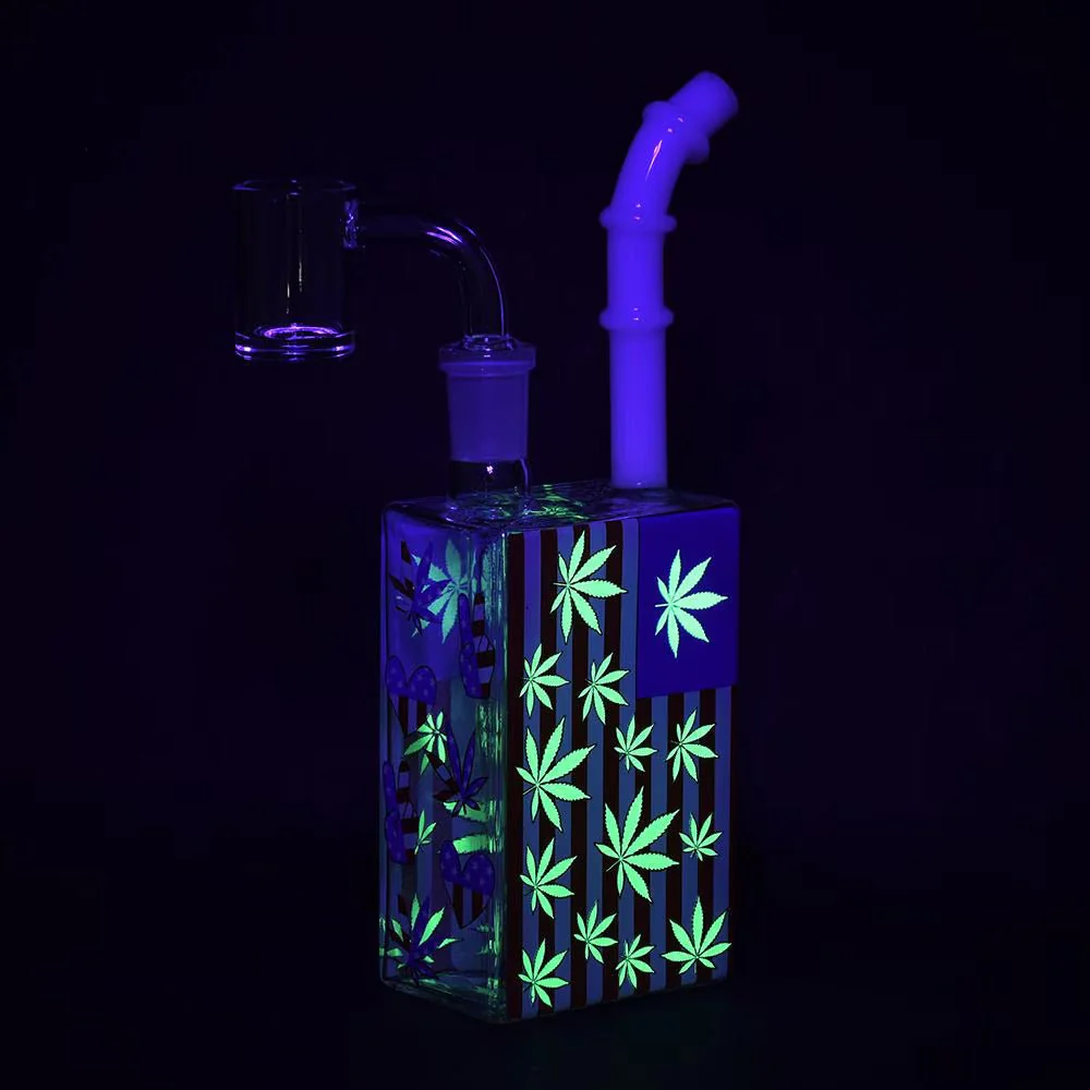 19.1 cm Hoch und Robustes Mushroom Juice Box Design Dab Rig Glow Mushroom Juice Box Dab Rig – Einzigartiges Design