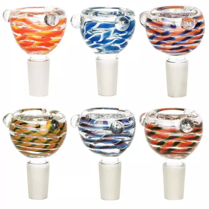 Handgefertigter Bong Kopf mit 14mm Male Glass-on-Glass-Design – Farben anpassbar