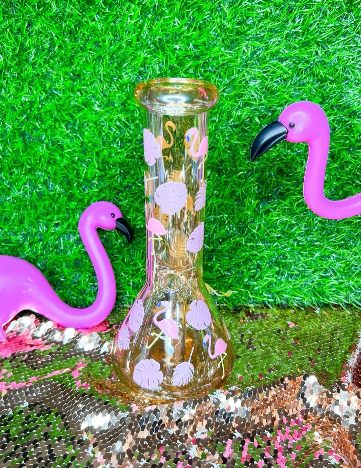 Design Your Own Water Pipe: A Complete Customization Process 8 inch gold iridescent flamingo glass water pipe bong